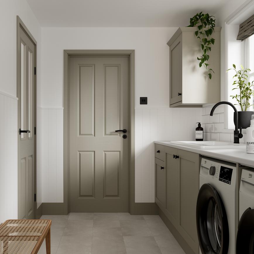 Smooth moulded 4 panel internal door – popular modern door choice in Leeds