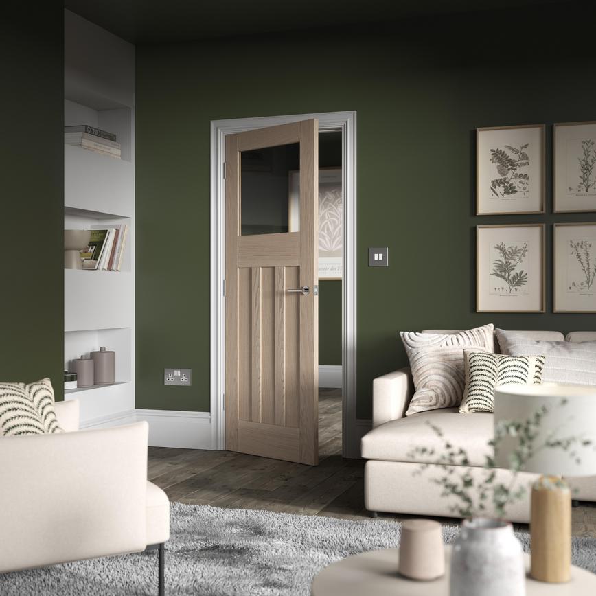 4 panel internal oak door fitted by Doorology